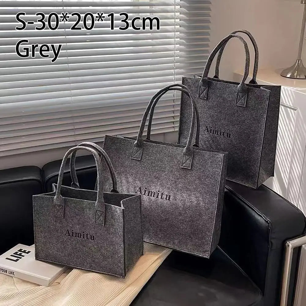 Neutral Felt Tote Bag