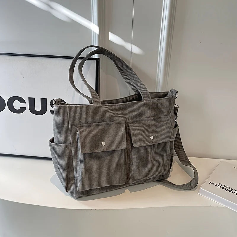 Trendy Corduroy Shoulder Bag