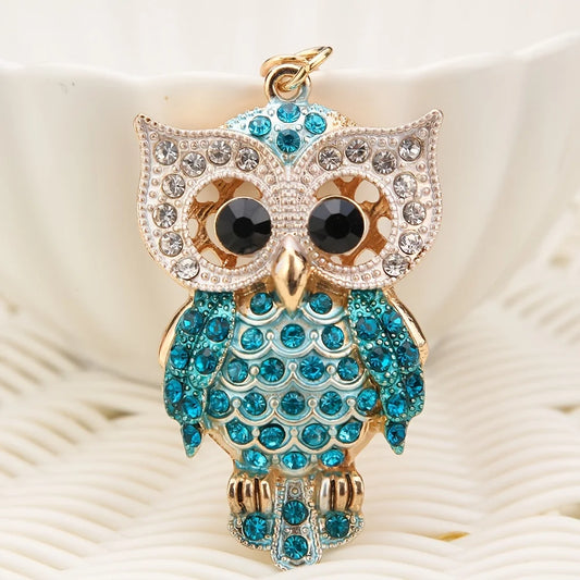 Crystal Owl Keychain – Glitter Rhinestone Car & Bag Charm