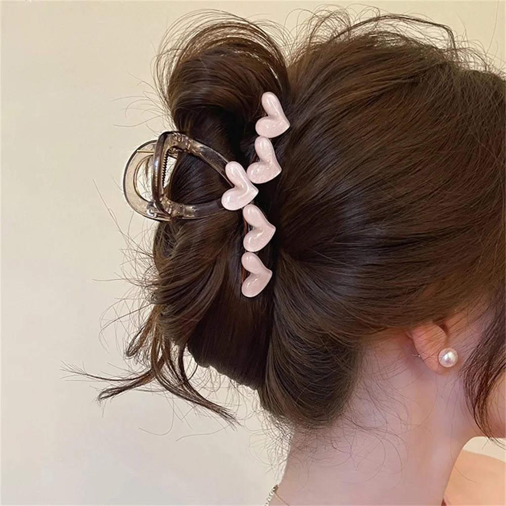 Pastel Translucence Heart Hair Claws