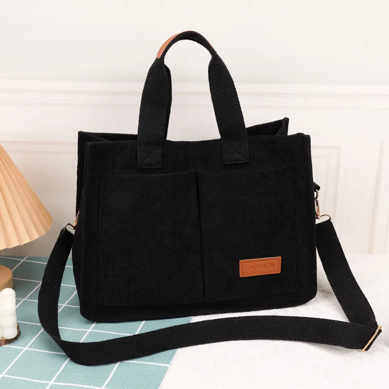 Large Corduroy Tote and Shoulder bag