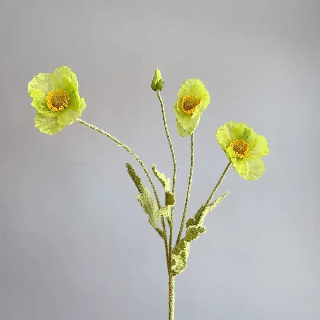 Paperpetals Artificial Silk Poppy Flowers – Long Stem Bouquet