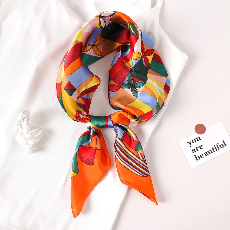 Luxury Retro Silk Square Scarf