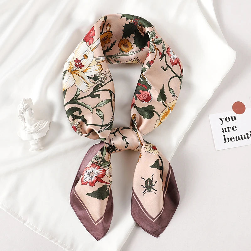 Luxury Retro Silk Square Scarf