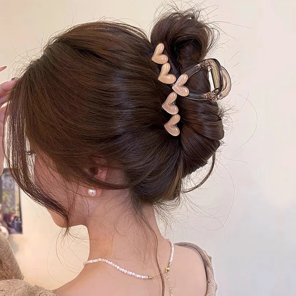 Pastel Translucence Heart Hair Claws
