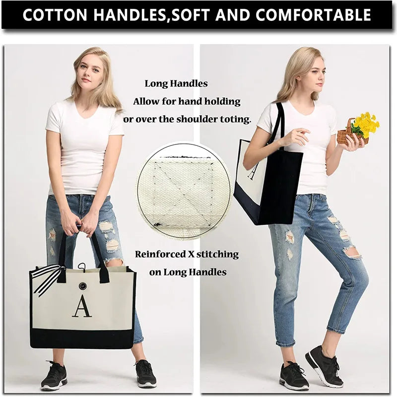 Letter Canvas Shoulder Bag