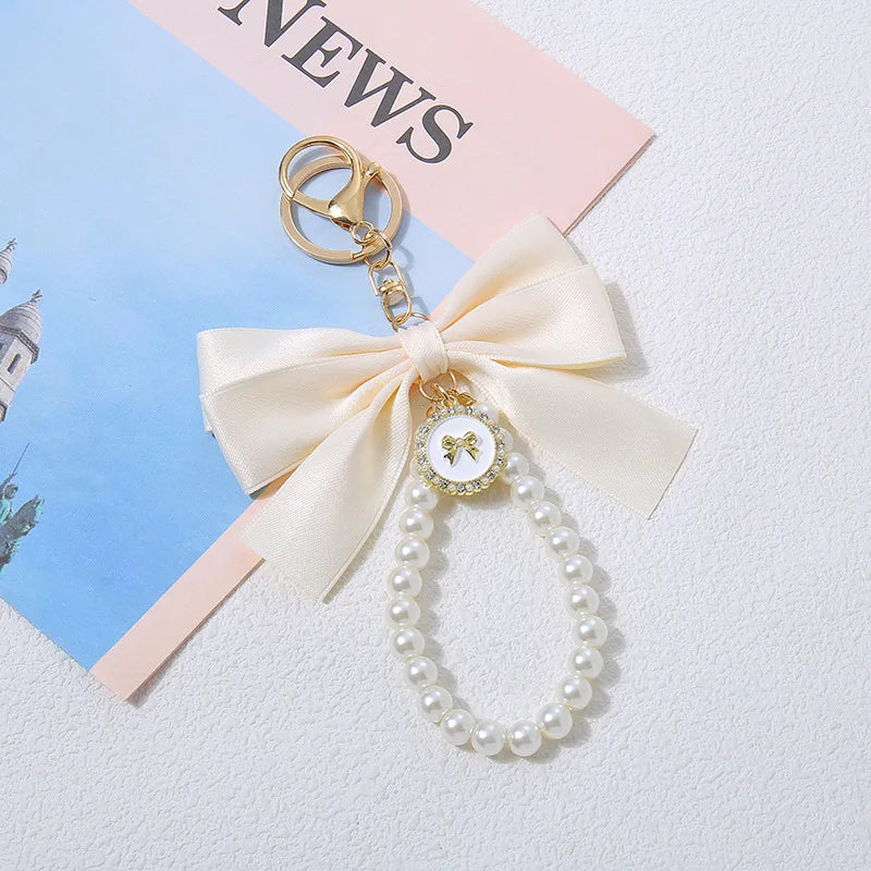 Pearl Ribbon Keychain