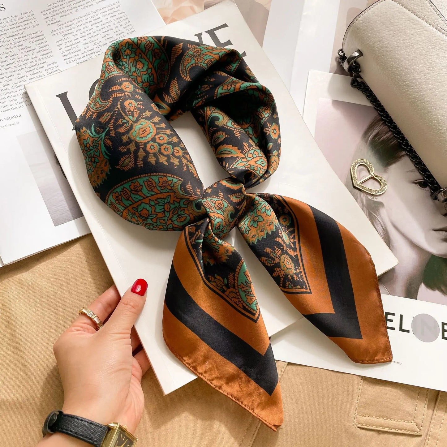 2025 New Printed Scarf Square Shawl