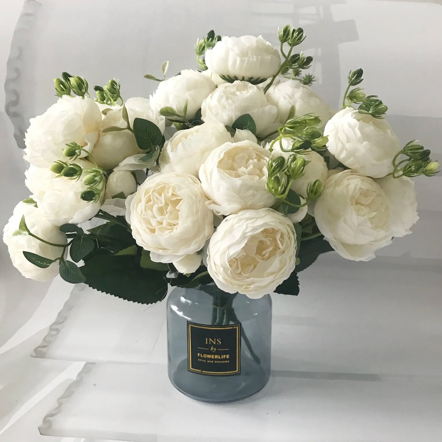 New Rose Pink Silk Peony Bouquet