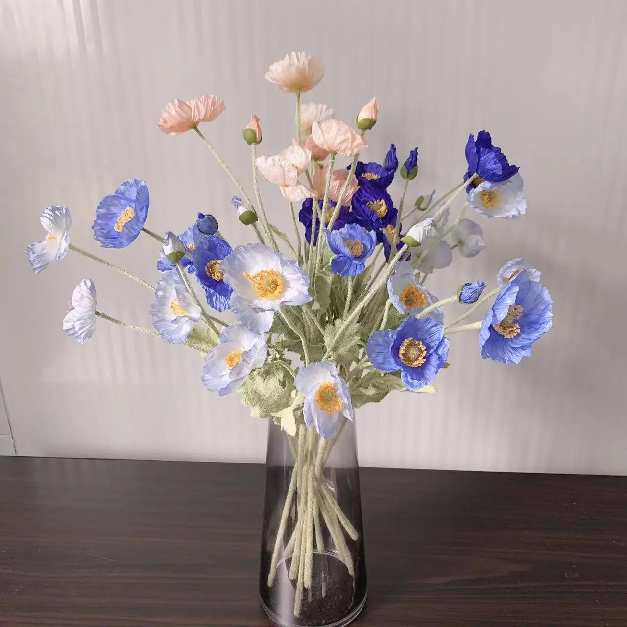 Paperpetals Artificial Silk Poppy Flowers – Long Stem Bouquet