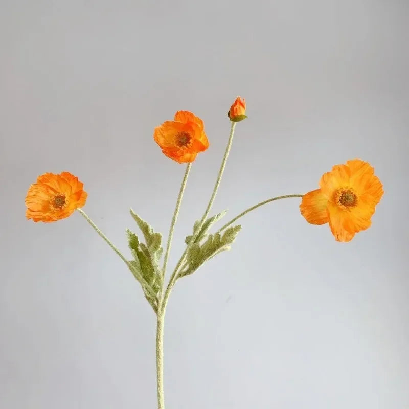 Paperpetals Artificial Silk Poppy Flowers – Long Stem Bouquet