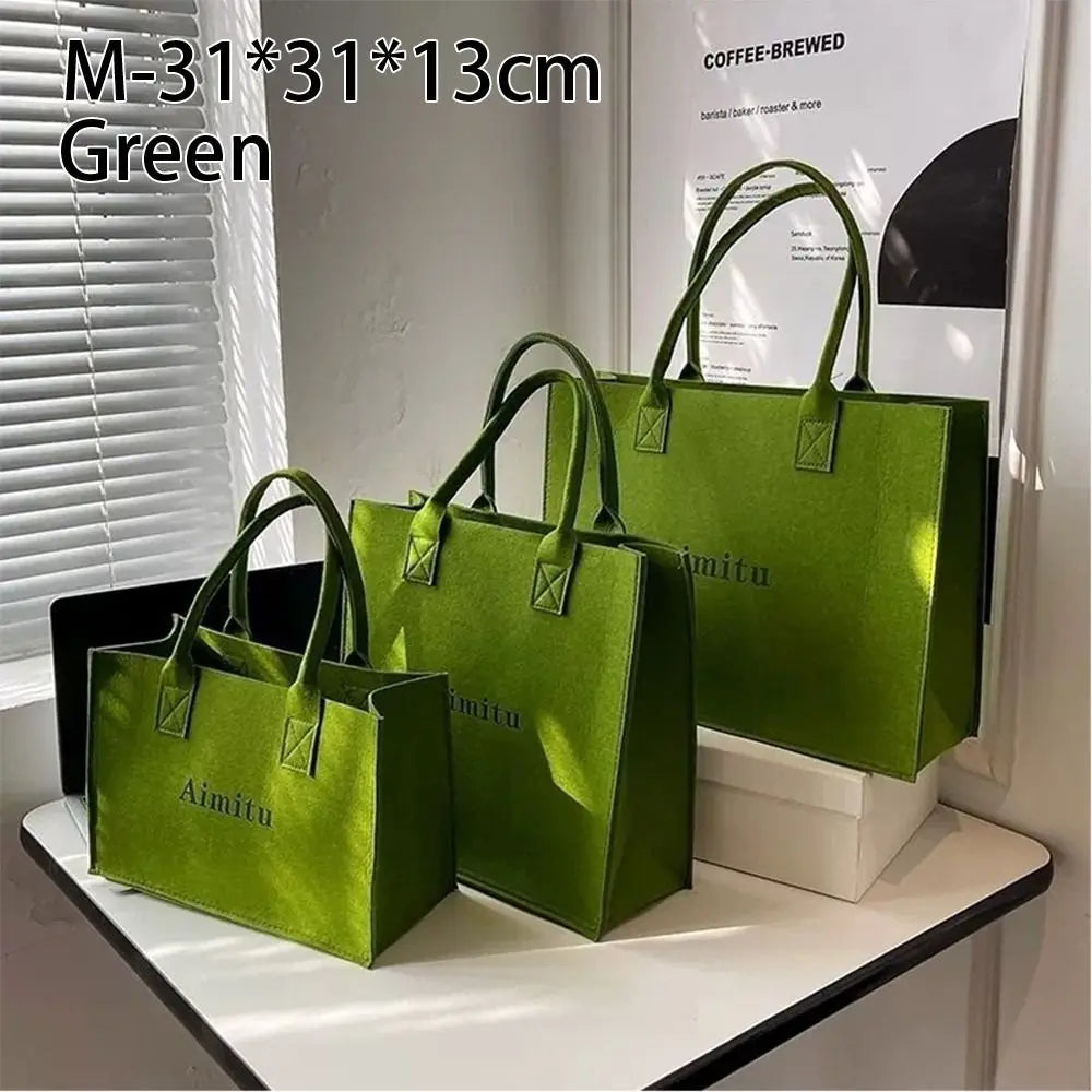 Neutral Felt Tote Bag