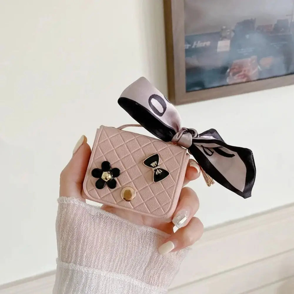 Luxury Mini Leather Earphone Case Keychain