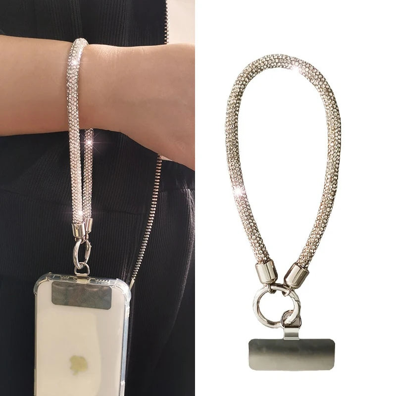 Luxury Full Diamond Phone Lanyard – Light Luxury Wrist Keychain