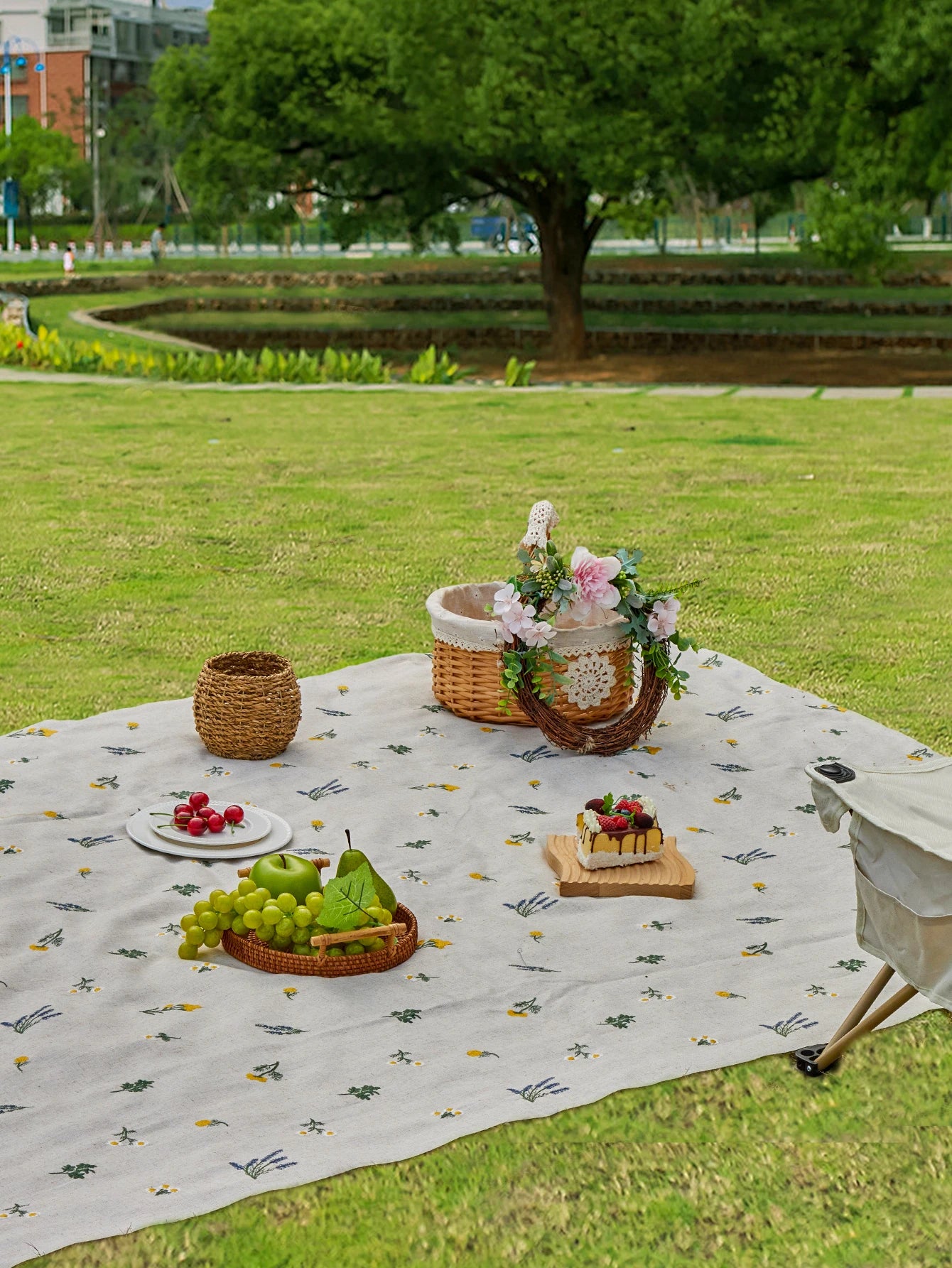 Linen Wheat Picnic Blanket
