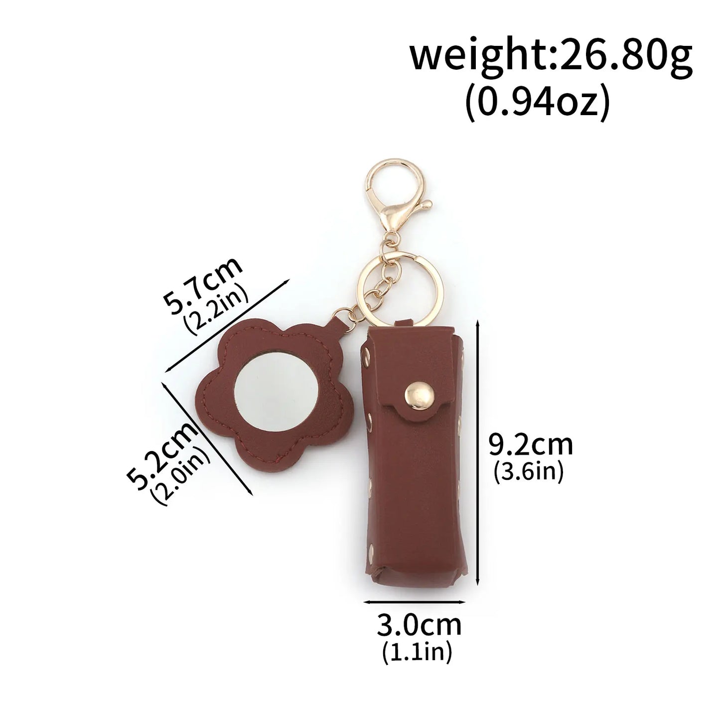 Love Heart Lipstick Keychain Pouch – Mini Makeup Holder with Mirror