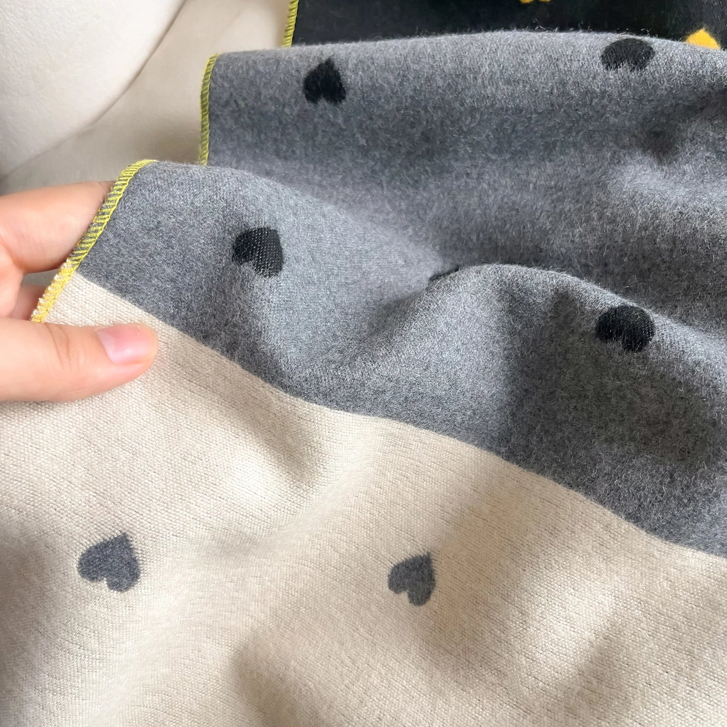 Polka Heart Double-sided Scarf