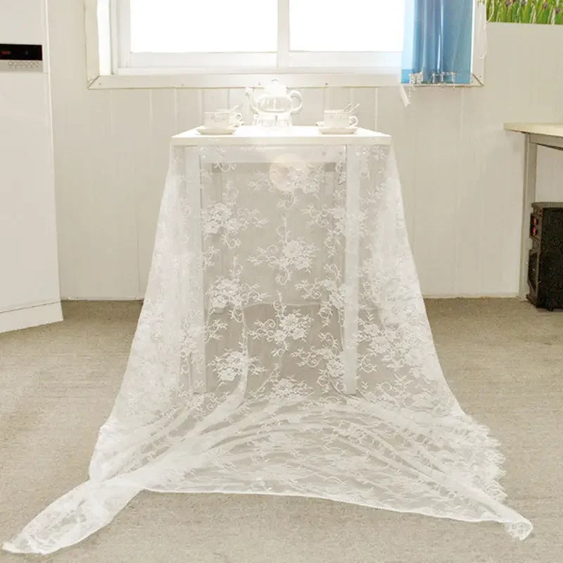 Rustic White Lace Tablecloth