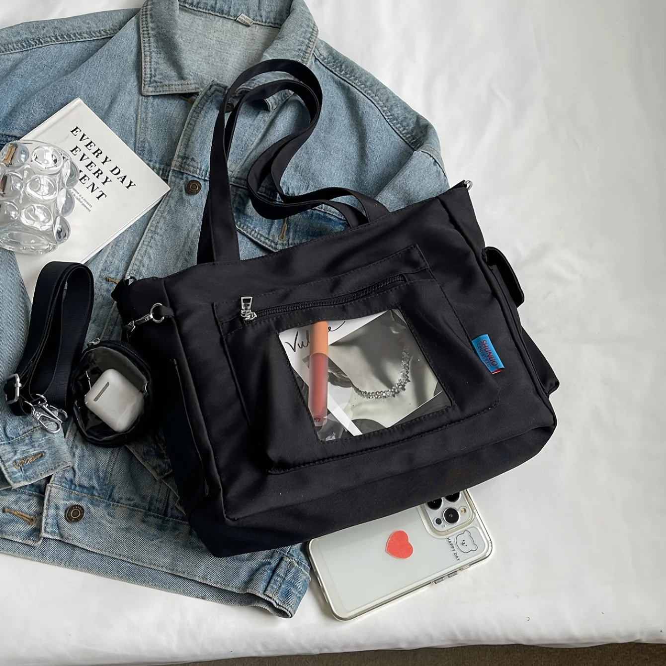 Trendy Big Canvas Shoulder bag