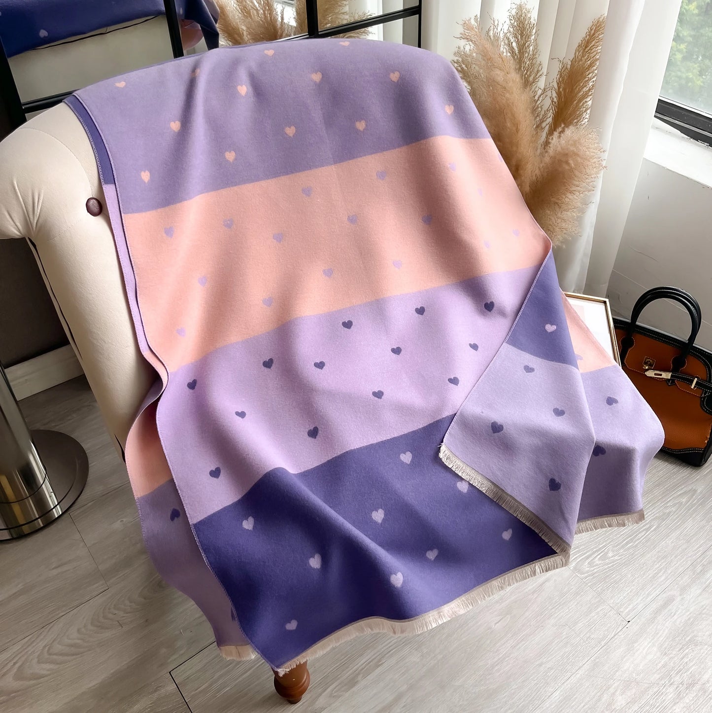 Polka Heart Double-sided Scarf