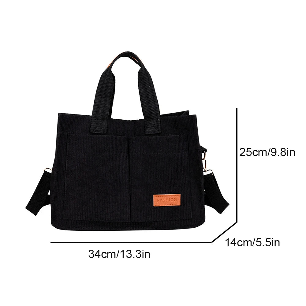 Large Corduroy Tote and Shoulder bag