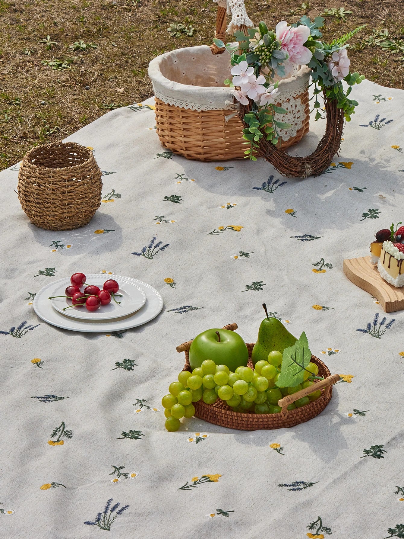 Linen Wheat Picnic Blanket