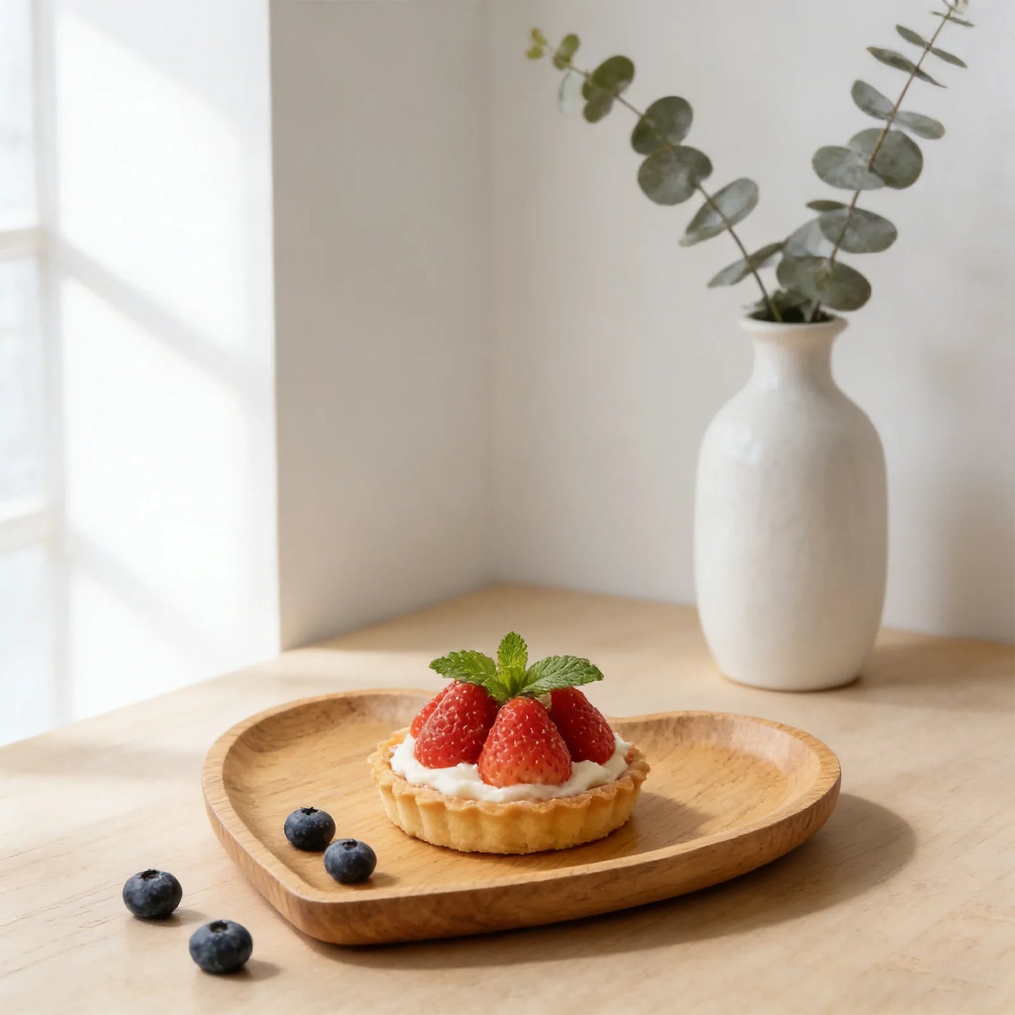 Wooden Heart-shaped Food Plates