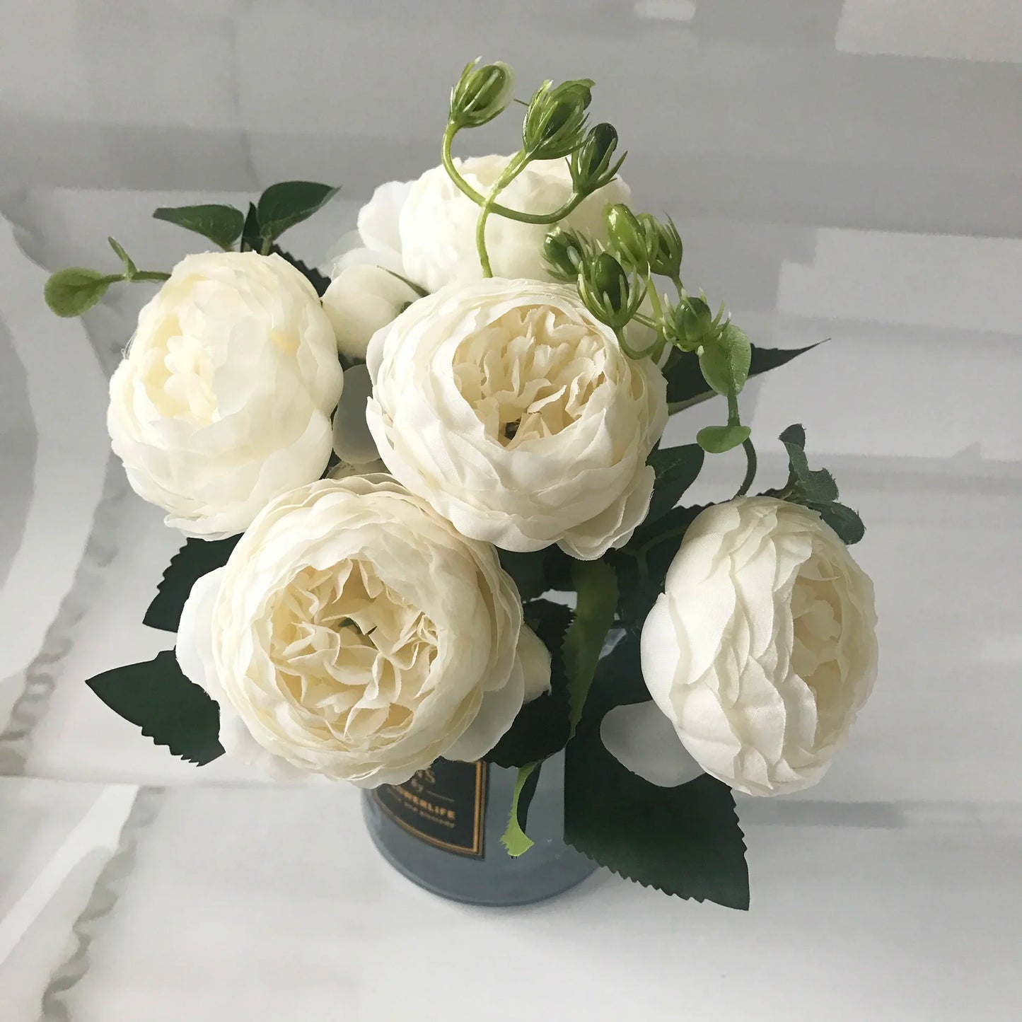 New Rose Pink Silk Peony Bouquet