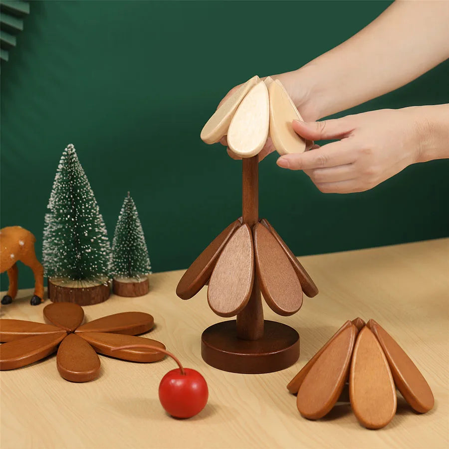Tree Wooden Trivet set