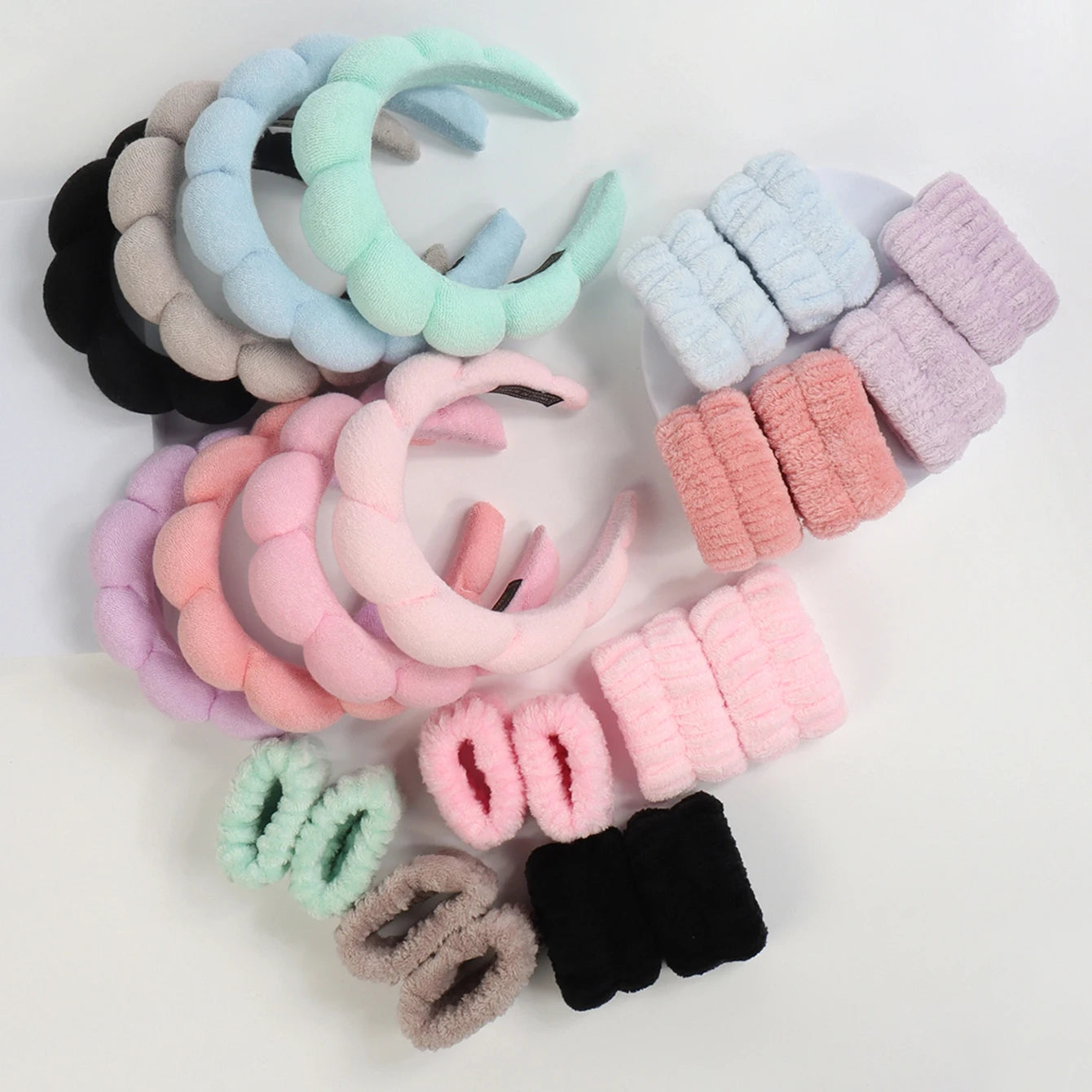 Spa Headband and Washing Wristbands Set