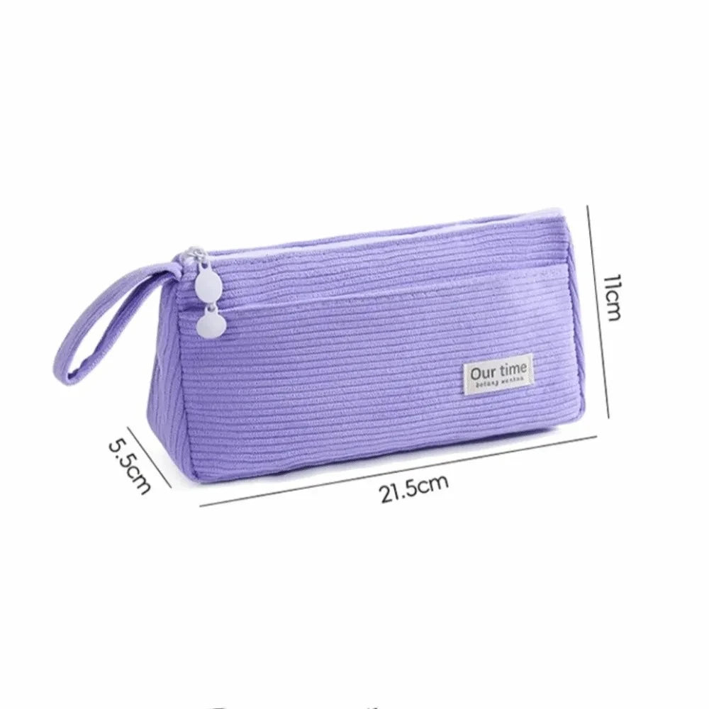 Solid Corduroy Pencil Case