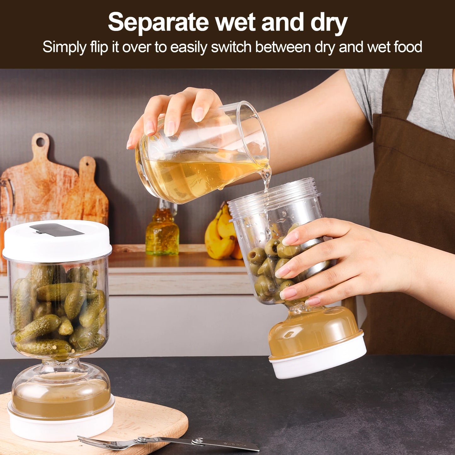 New Olive Container Hourglass Jar