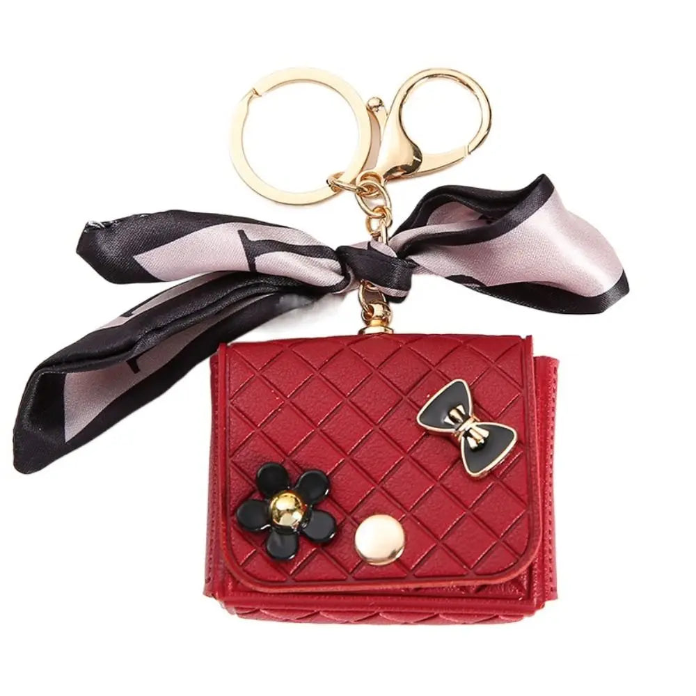 Luxury Mini Leather Earphone Case Keychain
