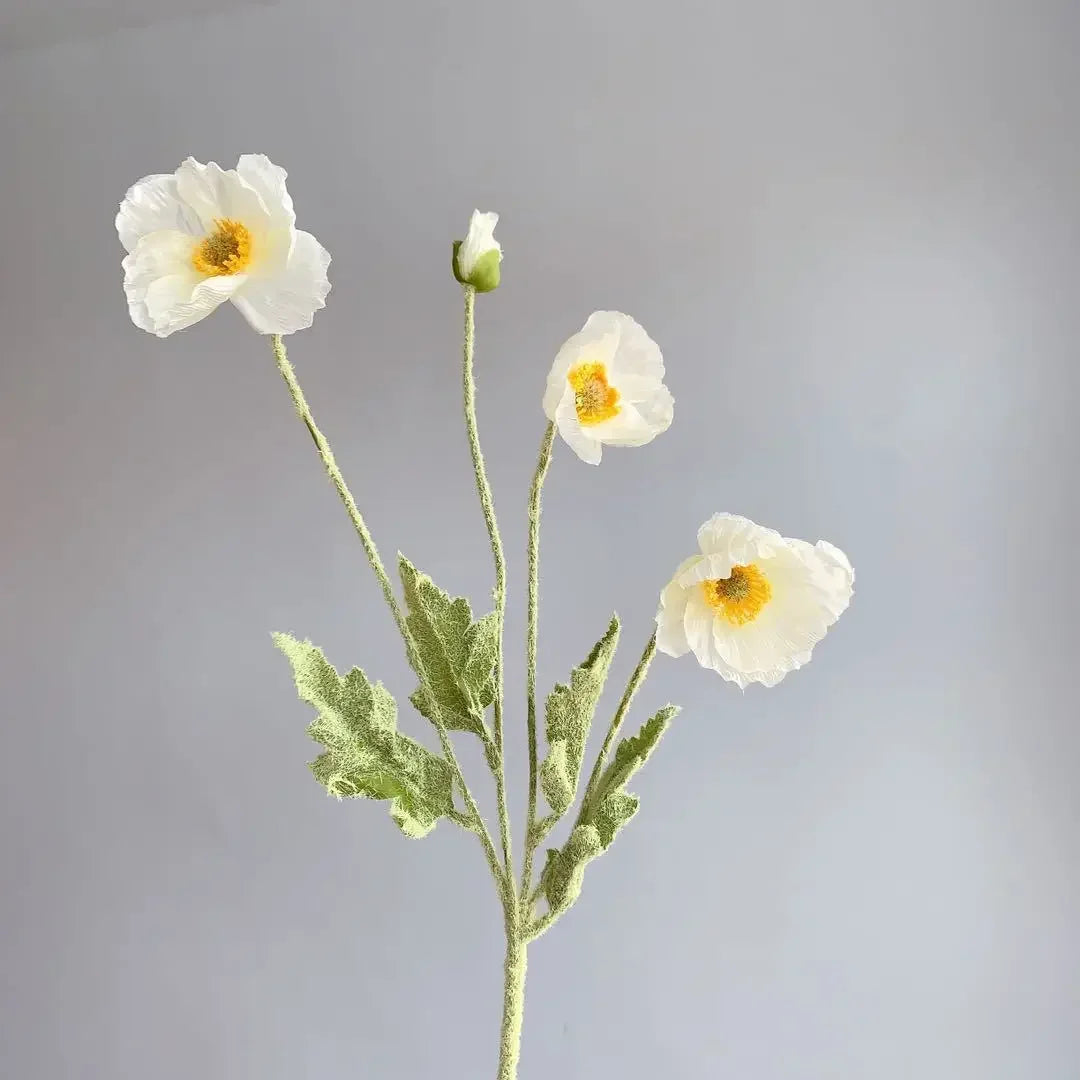 Paperpetals Artificial Silk Poppy Flowers – Long Stem Bouquet