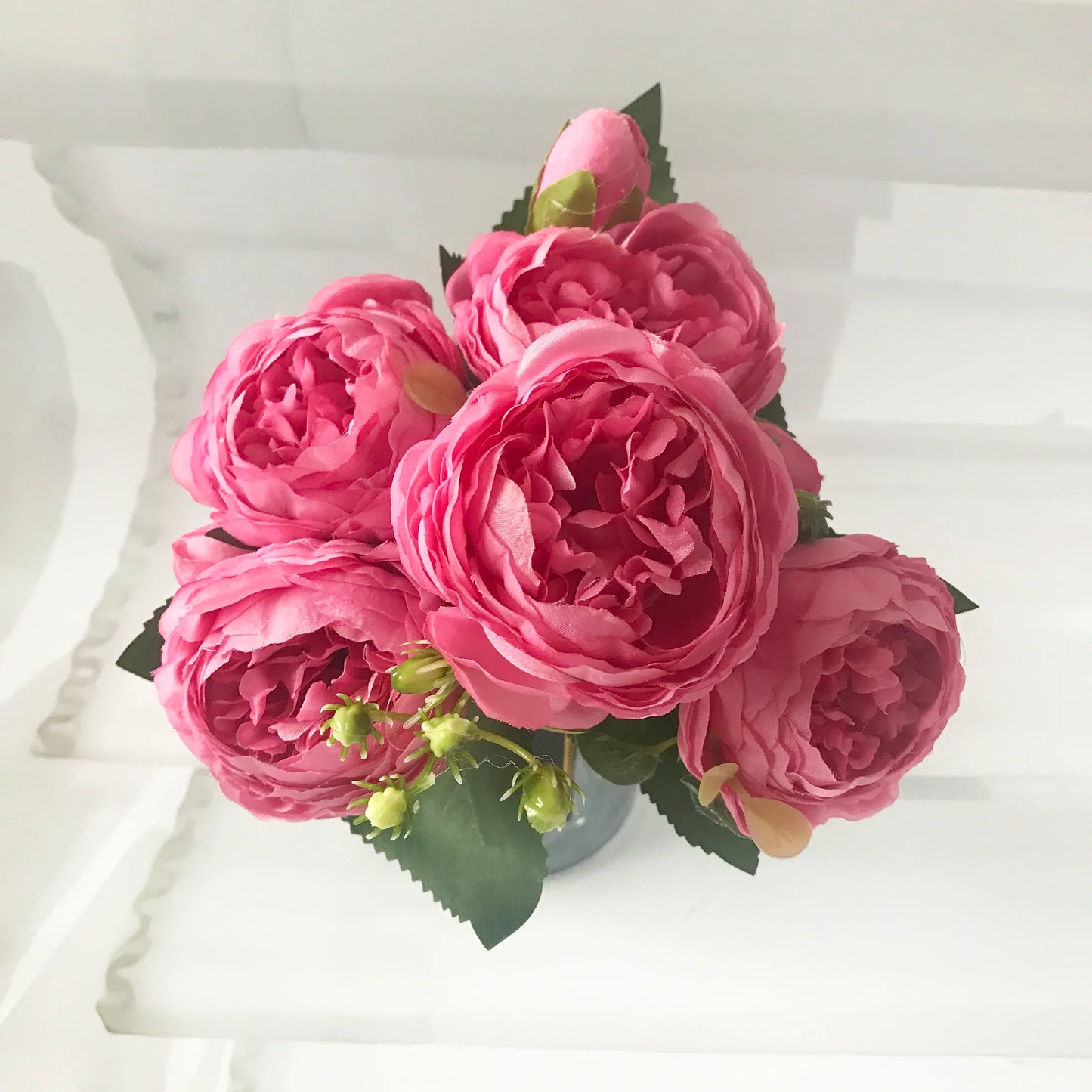 New Rose Pink Silk Peony Bouquet