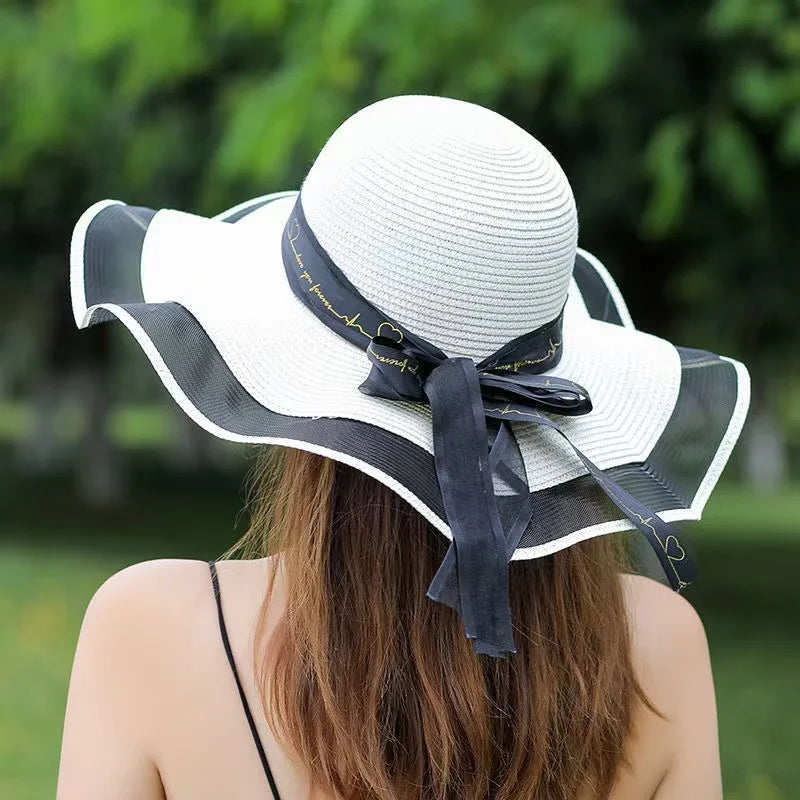 [Special Offer: Buy 2, Save More]Soft Boho Korean Straw Hat – Elegant Wide Brim Summer Beach Hat