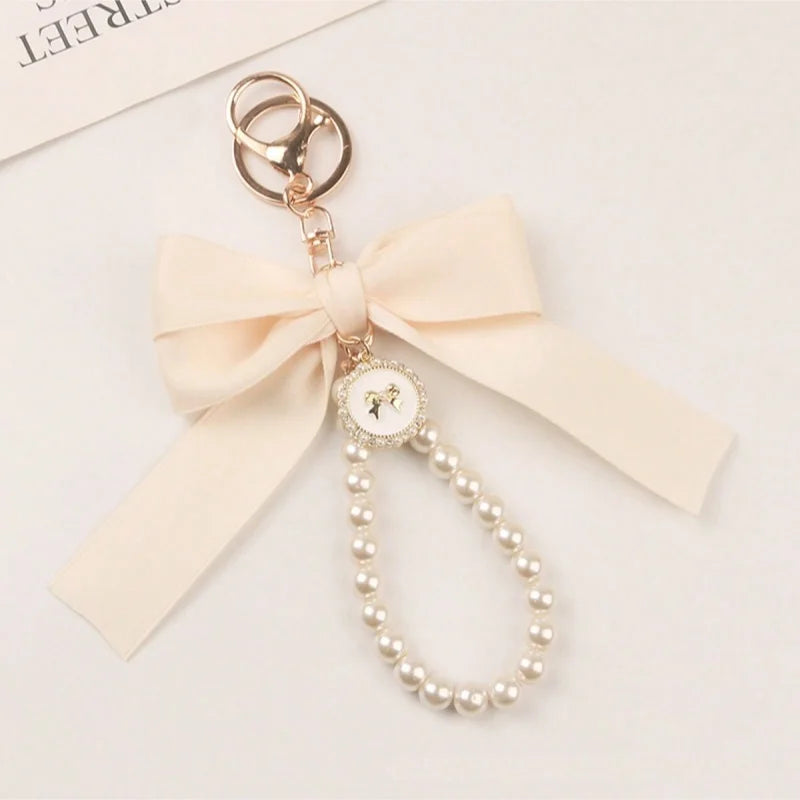Pearl Ribbon Keychain
