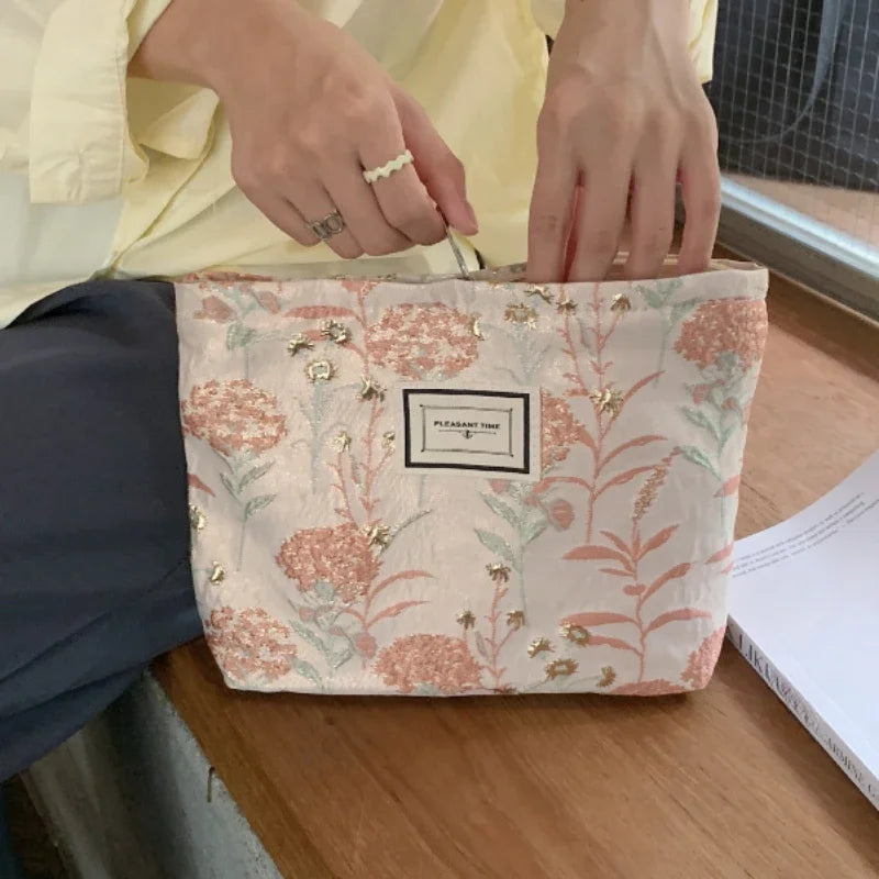 New Flower Printed Makeup Pouch
