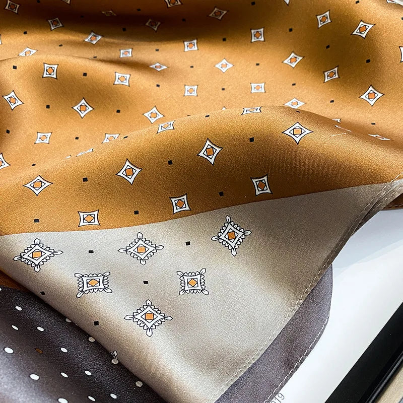 Luxury Retro Silk Square Scarf