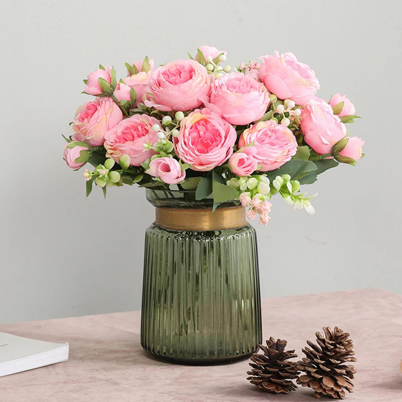 Rose Pink Silk Peony Bouquet – Artificial Wedding Flower