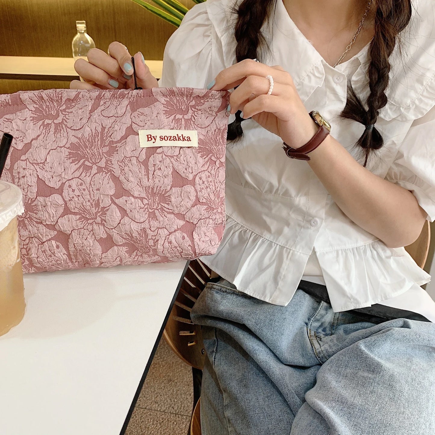 New Flower Printed Makeup Pouch