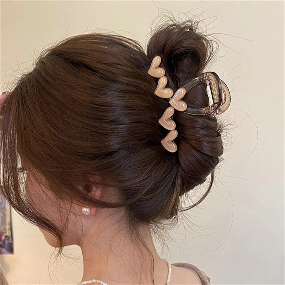 Pastel Translucence Heart Hair Claws