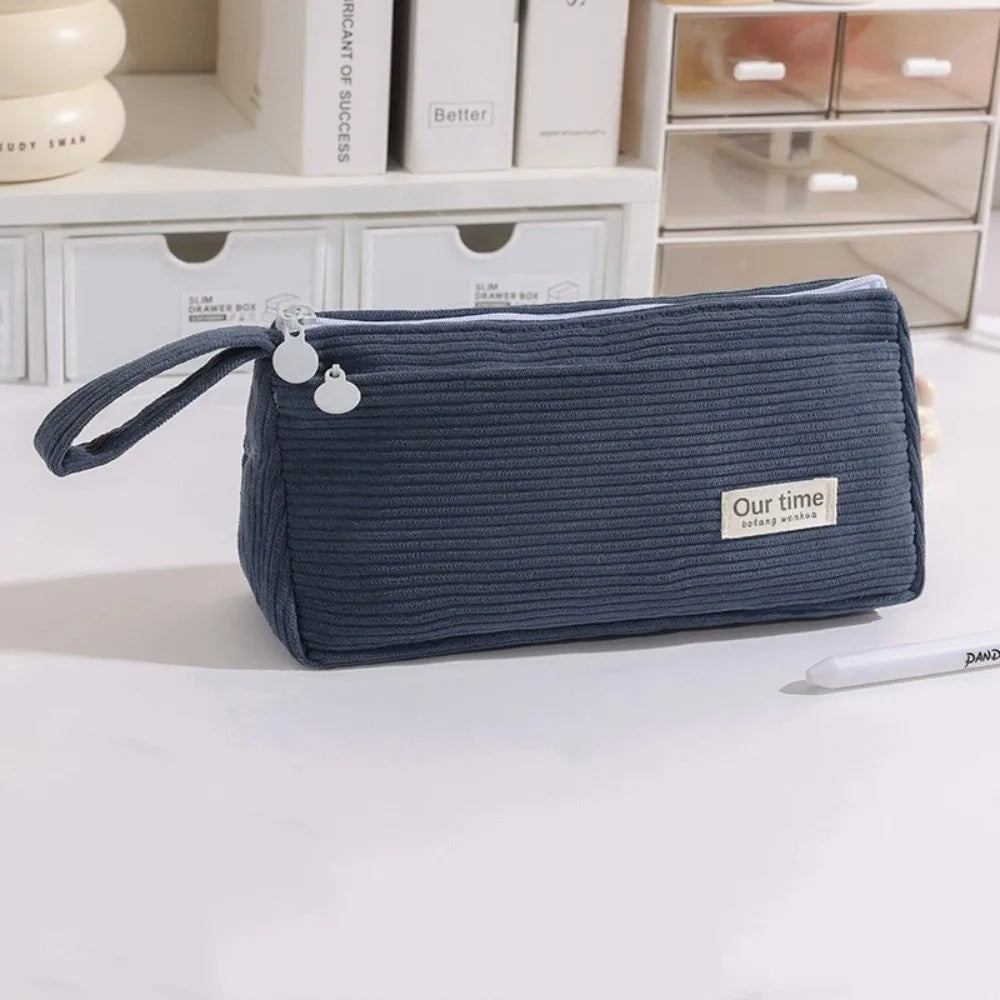 Solid Corduroy Pencil Case