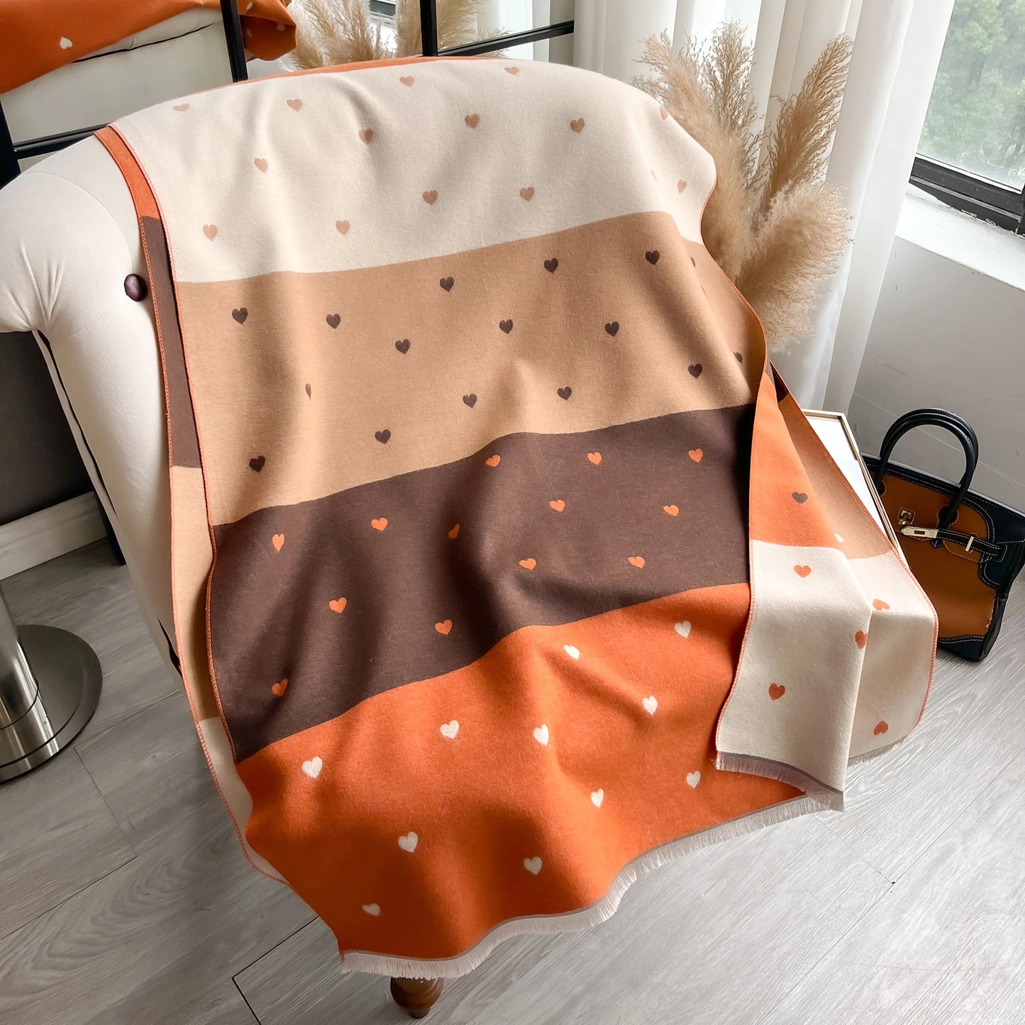 Polka Heart Double-sided Scarf