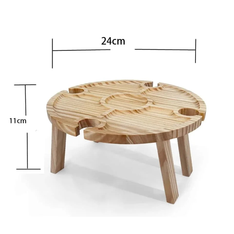 Nordic Solid Wood Round Table with Glass holder