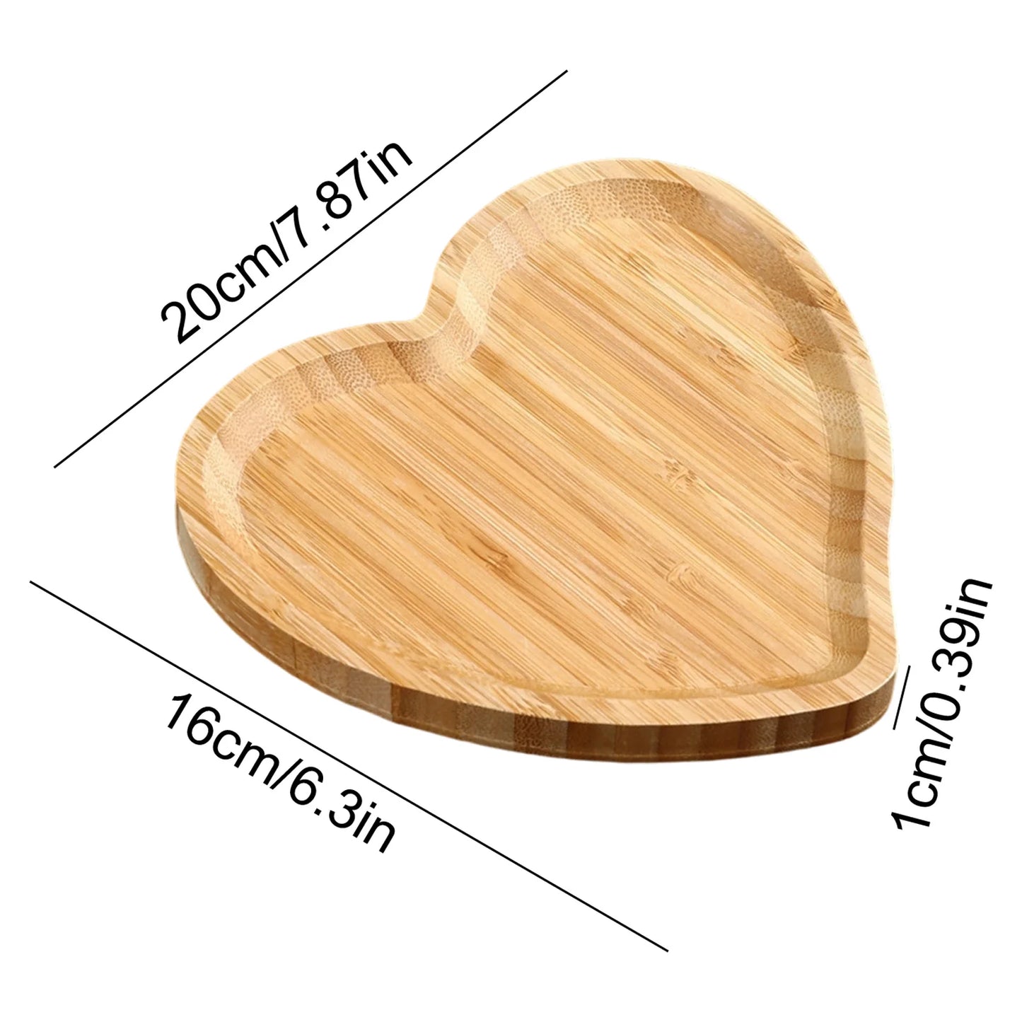 Wooden Heart-shaped Food Plates