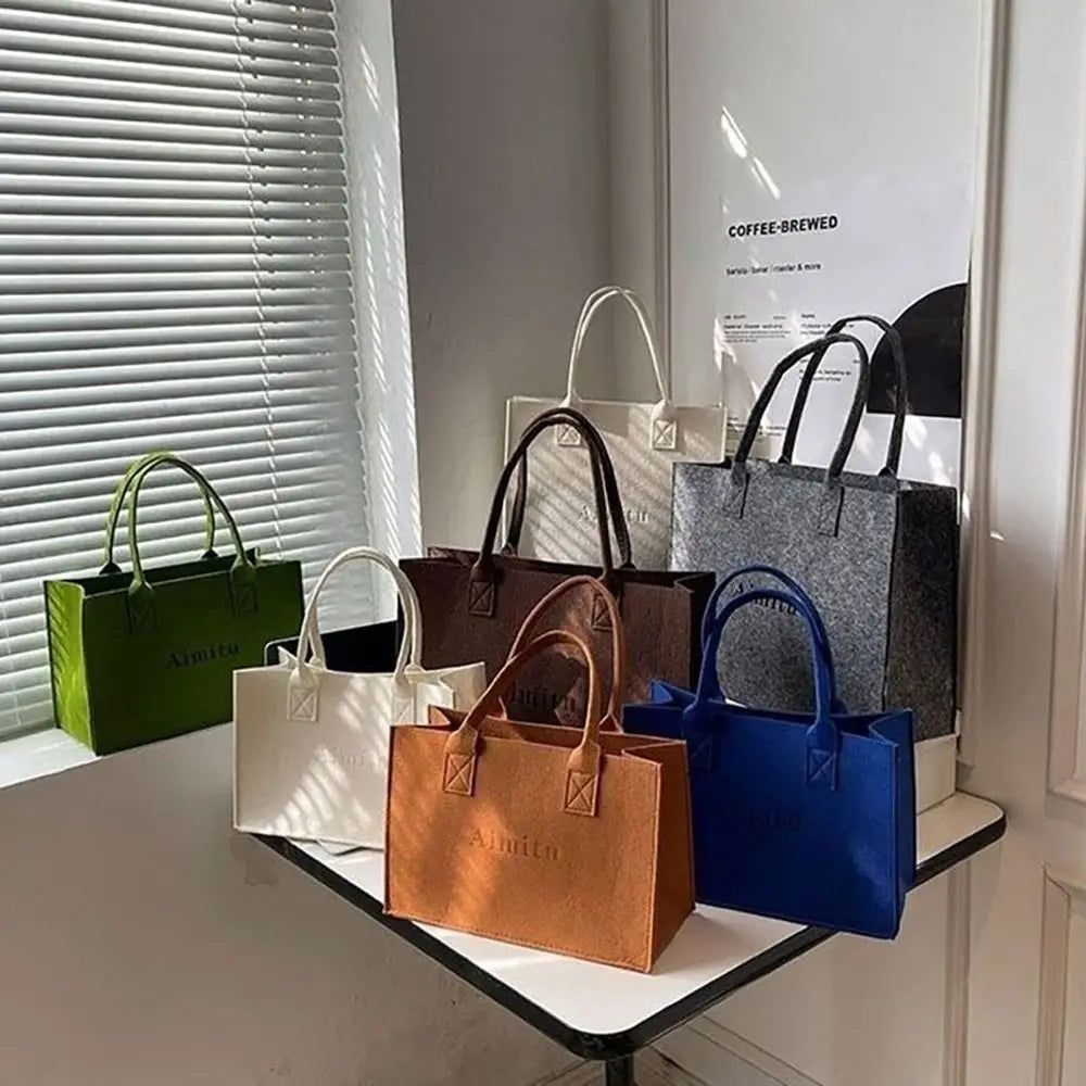 Neutral Felt Tote Bag