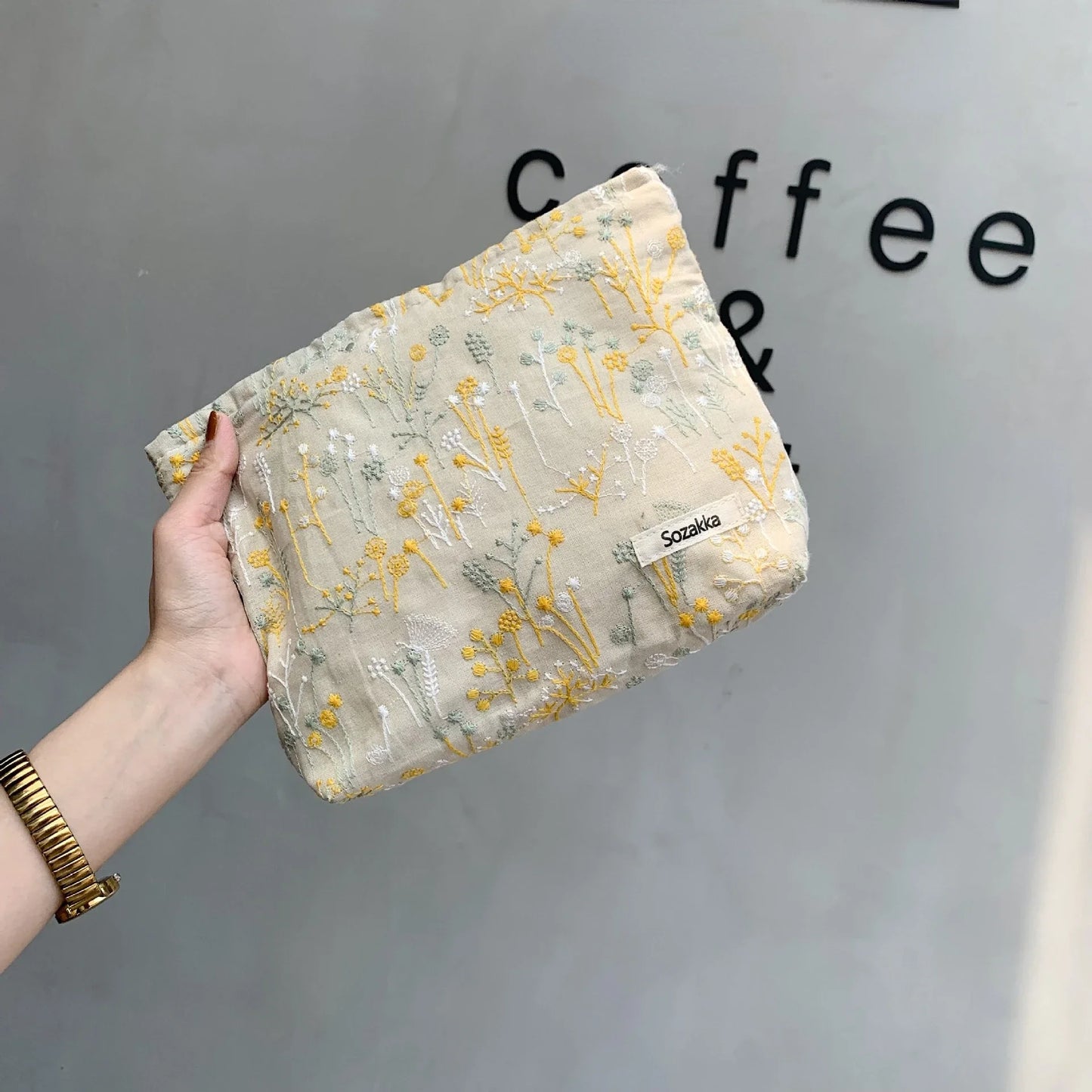 New Flower Printed Makeup Pouch