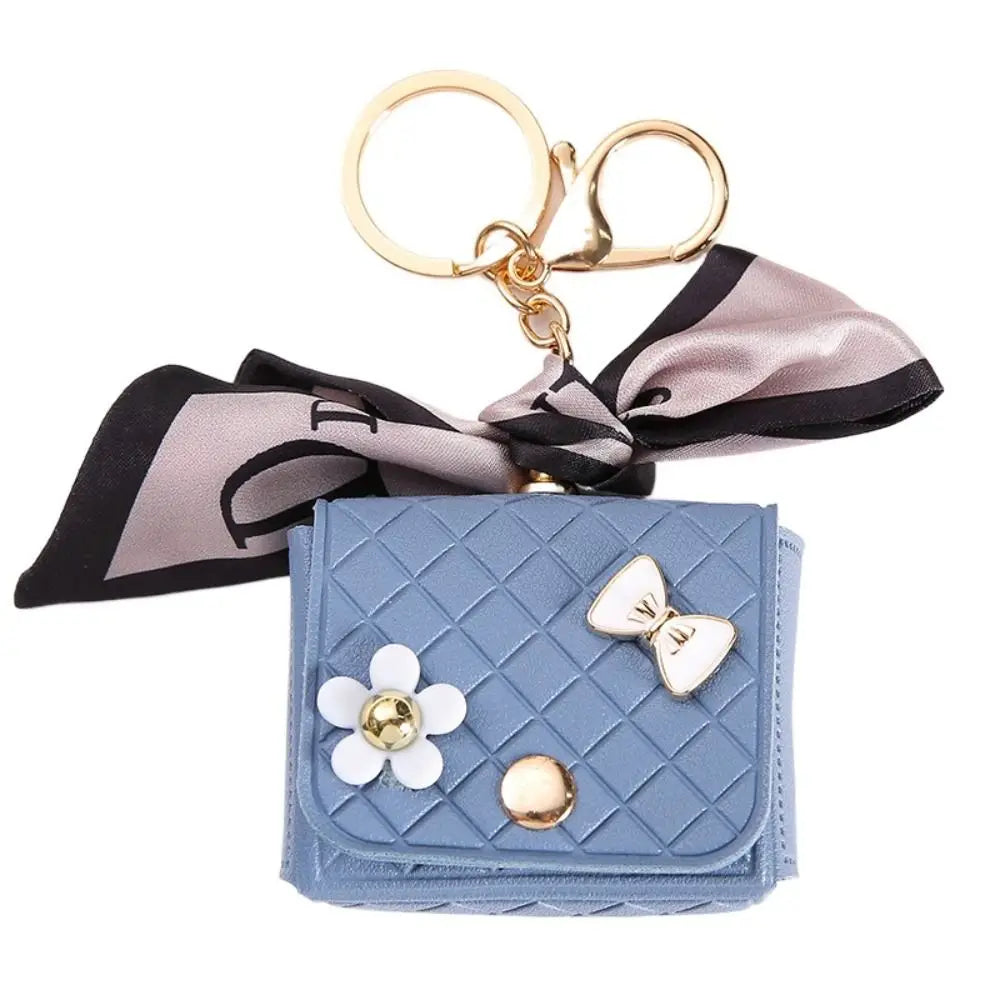 Luxury Mini Leather Earphone Case Keychain