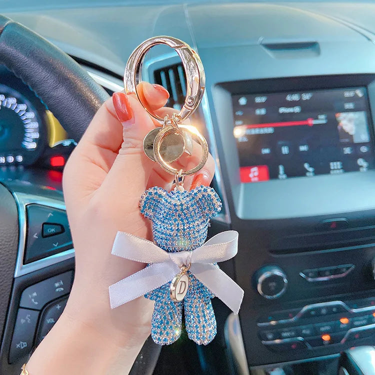 Luxury Rhinestone Bear Keychain – Full Crystal Car & Bag Charm